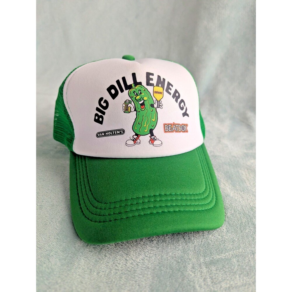 BeatBox Big Dill Energy Trucker Hat Green Van Holtens Pickleball Snapback Cap